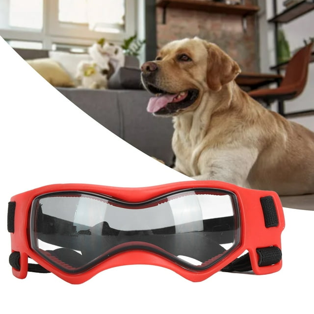 Dog Sunglasses, Doggy Glasses Soft Frame Windproof Dog Goggles with Adjustable Straps for Dogs Outdoor Riding Driving Cycling Motorcycle