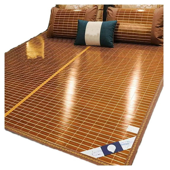 Summer Bamboo Sleeping Mat, Bamboo Mat for Bed Mat Cooling Sweating Double-Sided Use Mattress Smooth Breathable Foldable for Single and Double Beds