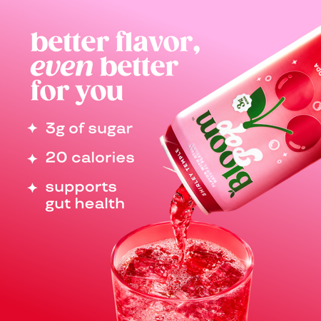 BLOOM NUTRITION POP PREBIOTIC SODA, SHIRLEY TEMPLE, 12 FL OZ CAN