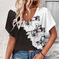 thumbnail image 2 of TaTaai Women’s V Neck Short Sleeve T Shirts Casual Loose Blouses Solid Color Soft Polyester Tops Summer Spring Daily Tees Gift, 2 of 6