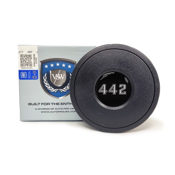 VSW 9-Bolt Standard Black Horn Button, 1969-72 Oldsmobile 442 Emblem