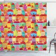 thumbnail image 1 of Ambesonne Urban Shower Curtain, Colorful Houses, 69"Wx70"L, Multicolor, 1 of 3