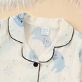 thumbnail image 6 of Bainana Girls 2 Pieces Sleep Outfit Set Cartoon Print Short Sleeve Button Down Shirts And Shorts Set Soft Leisure Toddler Girls Holiday School Daily Loungewear Size 4-5 Years Blue, 6 of 8