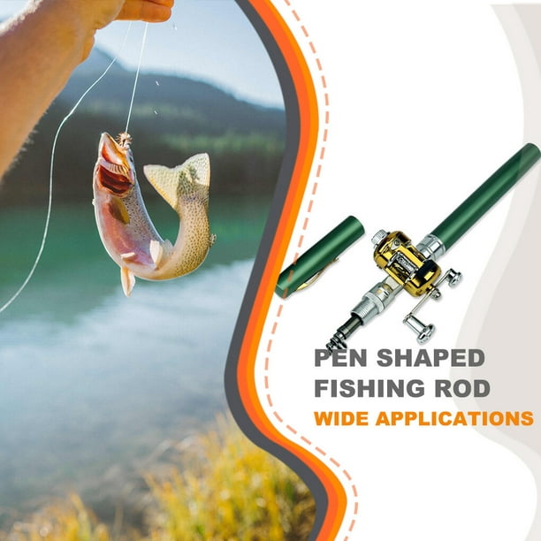 Pen Shaped Fishing Rod Mini Portable Aluminum Alloy Telescopic Pen Fishing  Pole Pen Fishing Pole Pocket Fisherman Craft Gift, Green 