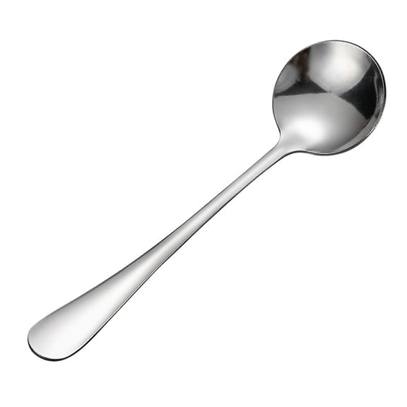 12-Piece Soup Spoons, Round Stainless Steel Spoons Ice Cream Spoon, Stainless Steel Cocktail Stirring Spoons Briout