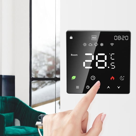 Floor Heating Temperature Controller, Floor Heating Electronic Thermostat 16A Multifunctional WIfI  for Home White,Black