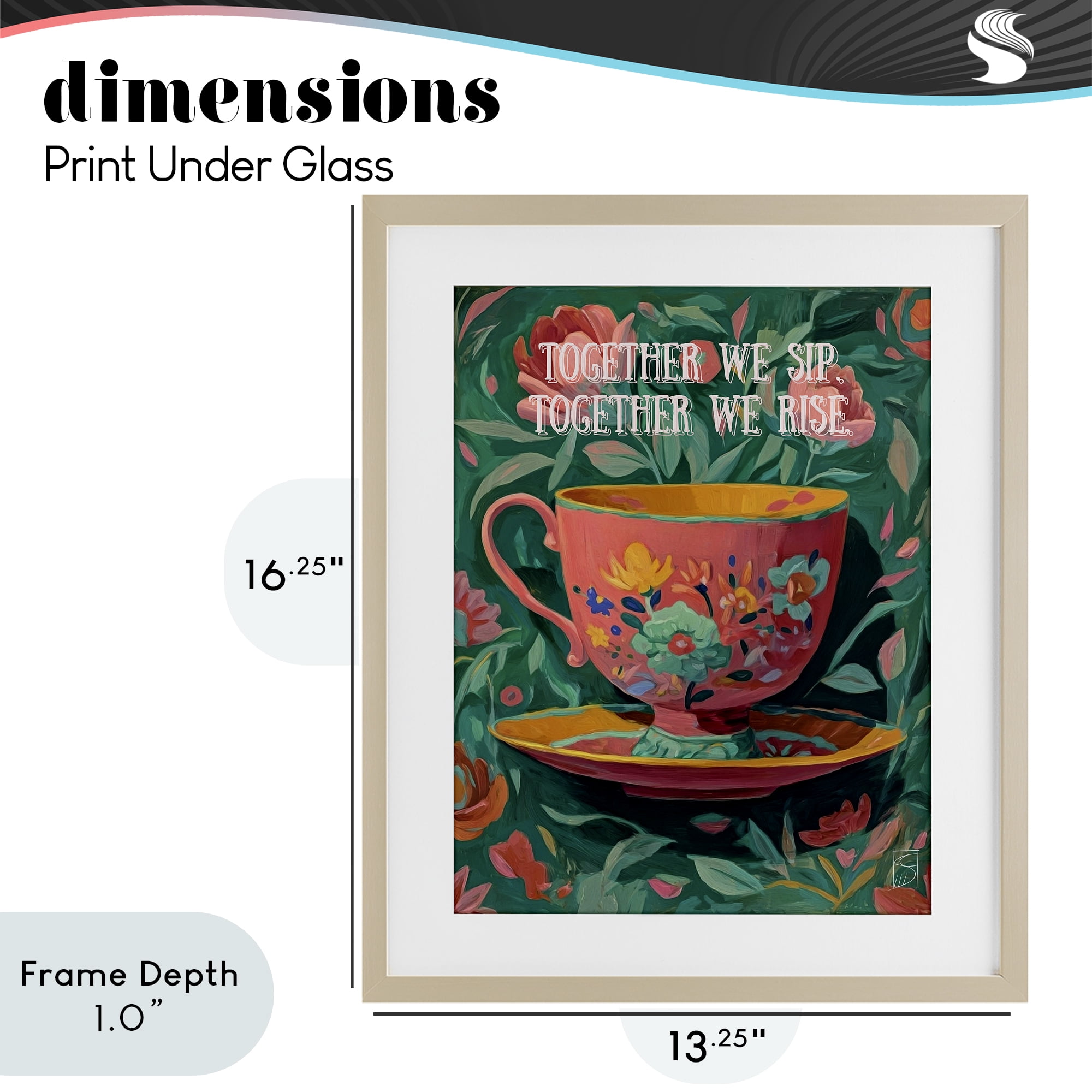 Stupell Industries Together We Sip & Rise Birch Framed Print Under Glass, design by Sara Culpepper