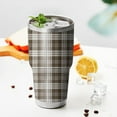 thumbnail image 3 of 30oz Brown and White Checkerboard Checkered Pattern Tumblers Stainless Steel Tumbler with Lid and Straw,Vacuum Insulated Double Wall Travel Tumbler Cups Mug with Cleaning Brush for Coffee,Tea, 3 of 7