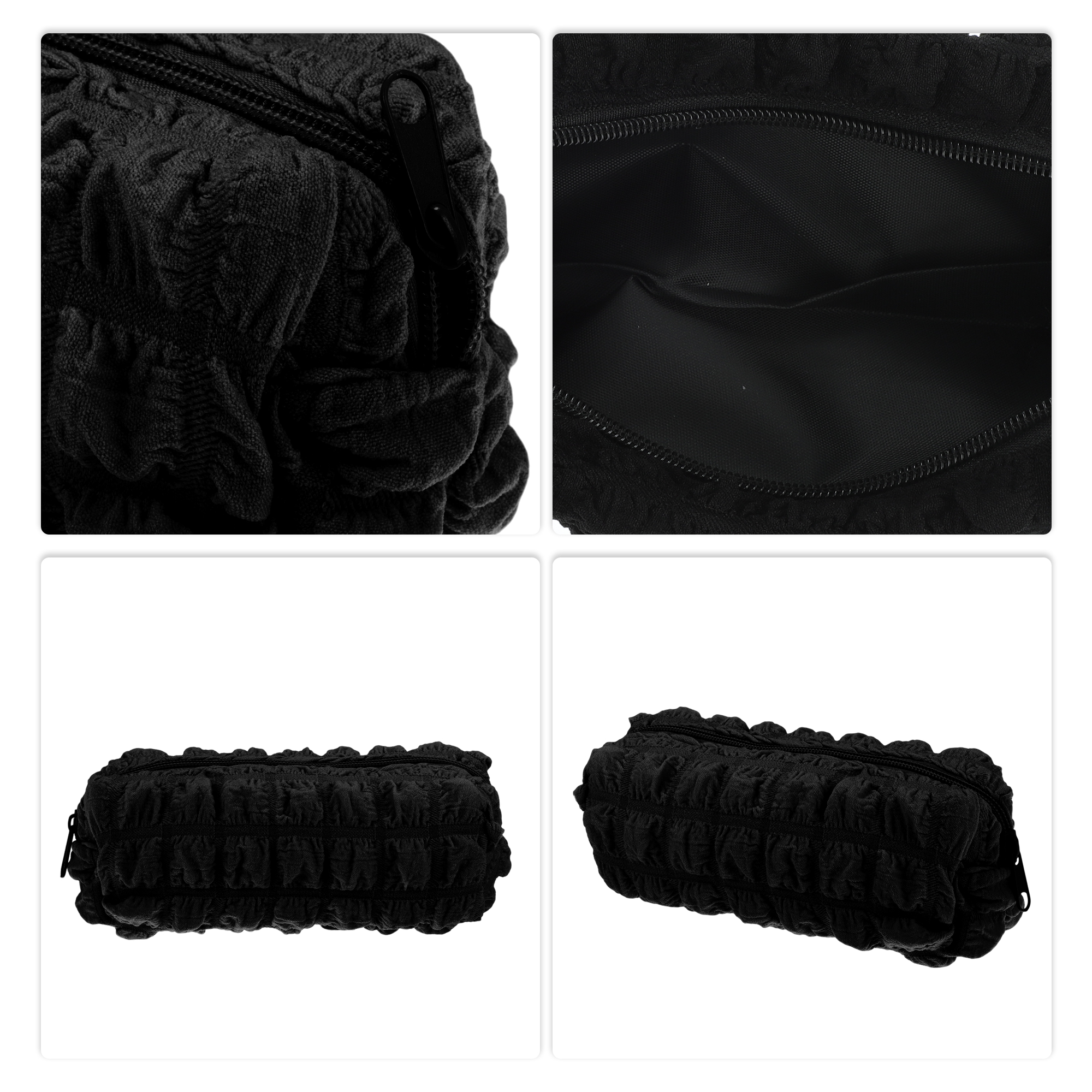 Unique Bargains 1Pc Women Durable Cloud Storage Makeup Bag for Vacation Camping Black