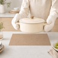 thumbnail image 2 of Unique Bargains 10 Pcs Round Solid Color Jute Placemat 11.81"x11.81" Jute Color, 2 of 5