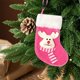 thumbnail image 4 of pstuiky Calcetines navideños (1 unidad) Calcetines navideños de tela Bolsa de regalo navideña Adorno para árbol de Navidad/chimenea/ventana/escalera, 4 of 6