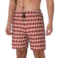 thumbnail image 2 of Uemuo Red and Brown Squares Pattern Mens Swim Trunks Quick Dry Board Shorts with Mesh Lining, Stretch Beach Shorts Quick Dry No-Chafing Board Shorts-X-Large, 2 of 9