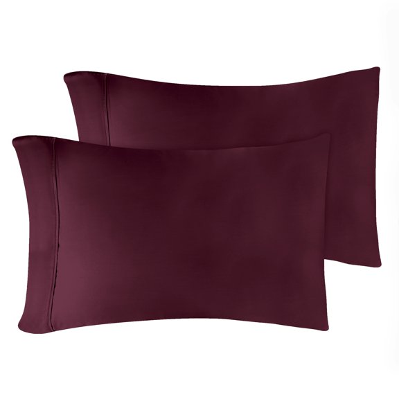 Superior Egyptian Cotton 300 Thread Count Pillowcases, Set of 2, Standard, Plum