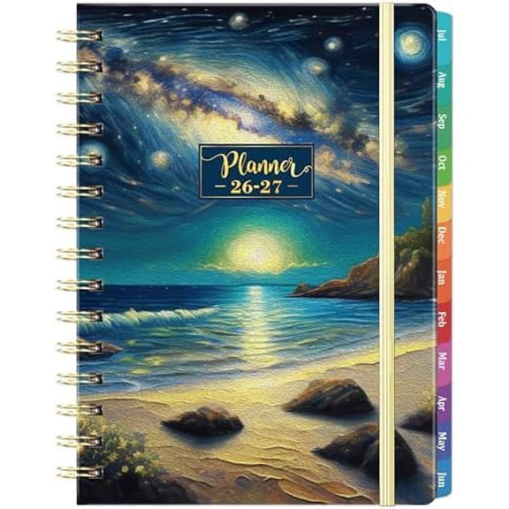 Planner 2026-2027 - Academic Planner 2026-2027, July 2026 - June 2027, 8.4" x 6.3", 26-27 Planner Weekly and Monthly, 26-27 Calendar Planners with Colorful Tabs, Pocket, Hardcover - Dreaming Sea