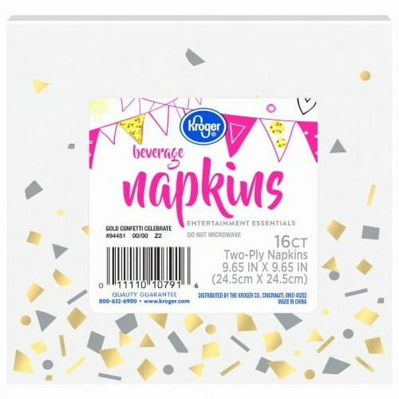 KR Gold Confetti Beverage Paper Napkins 16 ct