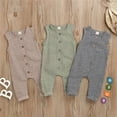 thumbnail image 3 of PEACNNG Newborn Baby Summer Rompers, Sleeveless Cotton Muslin Jumpsuits Clothes, 3 of 5
