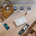 thumbnail image 7 of HITRENDS Surge Protector Flat Extension Cord, 6ft, Mountable Recessed Power Strip, Black, 7 of 7