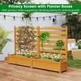 thumbnail image 4 of Gymax 2PCS Air Conditioner Fence w/Planter Box 2-Panel Freestanding  Privacy Screen, 4 of 10