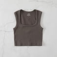 thumbnail image 1 of LYMAYTER Women's Square Collar Tank Summer Tight Ribbed Crop Tops Casual Basic Shirt for S-L, 1 of 10