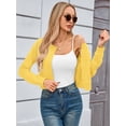 thumbnail image 3 of Chiclily Women's Cropped Cardigan Sweaters Long Sleeve Crew Neck Button Down Knit Bolero Shrugs Tops, 3 of 8