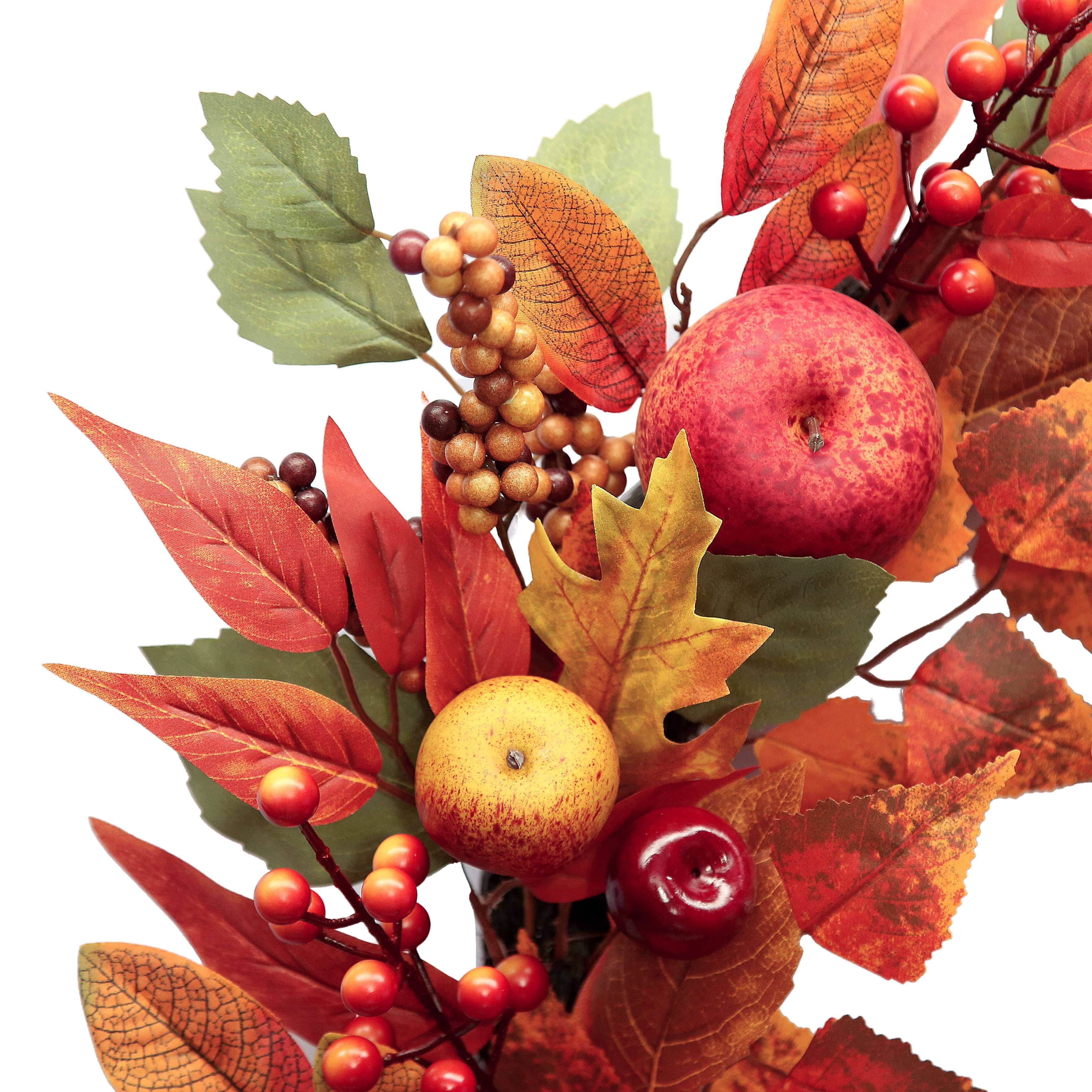 Leaves and Apples Wreath, Multicolor, 24", Fall by Way To Celebrate