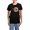 With Blue Strpe Pant, variant on - Happy Yule Pajamas - Women's Short Sleeve Print T-Shirt and Pants Dark Cotton Pajama Set