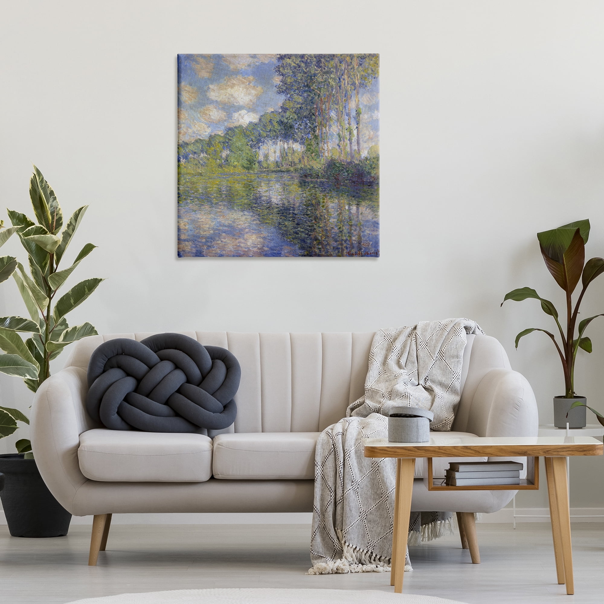 Stupell Industries Classic Monet Poplars on the Epte Landscape & Nature Painting Wrapped Canvas Art Print Wall Art, 30 x 30