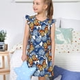 thumbnail image 4 of Fotbe Colorful Butterfly1 Vestido de Dormir para Niñas de 3 a 10 Años, Mangas Cortas, Estilo Princesa, Pijama Camisón con Mangas Voladas-X-Large, 4 of 6