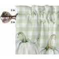 thumbnail image 2 of Fall White Green Pumpkin Kitchen Curtains and Valances Set, Rod Pocket Curtains Tier Farmhouse Window Curtains 36 Inch Length, Thanksgiving Flower Lattice 3 Piece Kitchen Curtains Set, 2 of 6