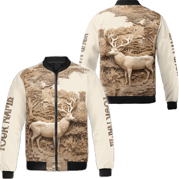 Lotusprinthandmade (Style 4) Personalized Deer Hunting All-over Print Bomber Jacket S-5XL Multicolor (S)