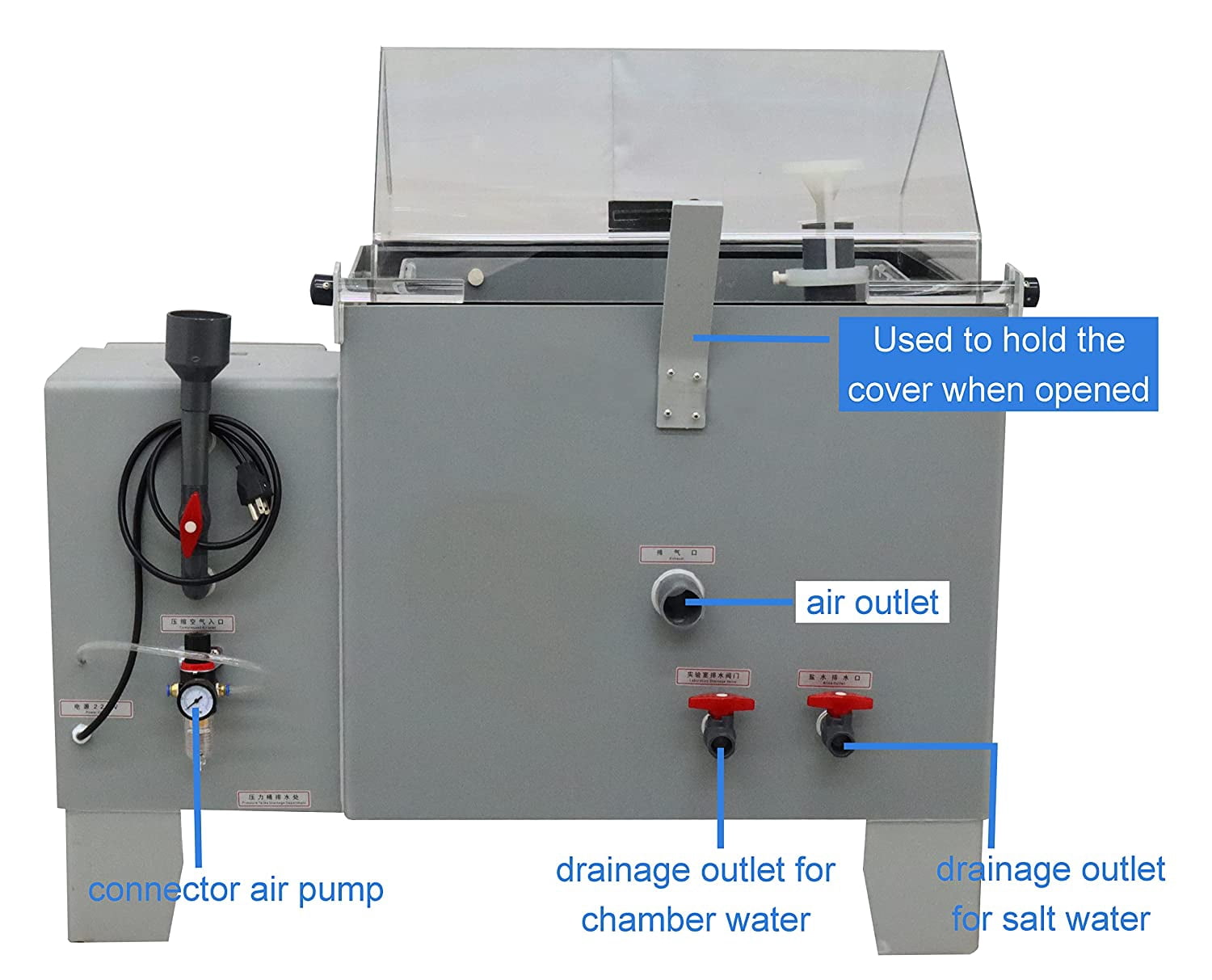INTSUPERMAI Salt Spray Testing Chamber Salt Mist Resistance Tester Corrosive Fog Test for Lab 110L
