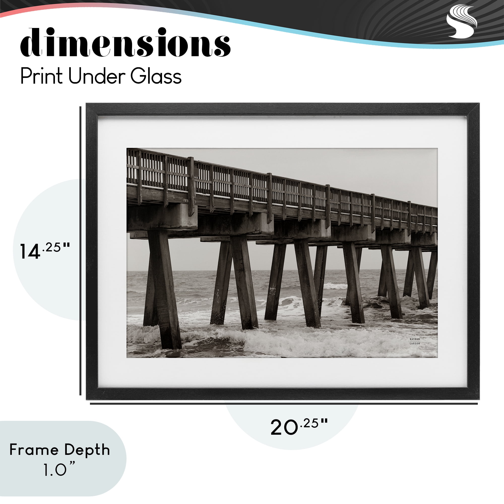 Stupell Industries Pier Angles Structure Black Framed Print Under Glass, design by Nathan Larson