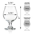 thumbnail image 2 of Beer Glass Belgian Style Stemmed Tulip - 16 oz Lambic Beer Glasses - set of 4, 2 of 9