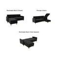 thumbnail image 4 of Desert Fields Presley Reversible Storage Sectional Futon, Black Chenille, 4 of 21