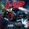 thumbnail image 6 of 1:12 RC Cars 4WD off Road 2.4Ghz RC Monster Truck with Metal Shell and Light, Remote Control Car Crawler for Adult and Kid, 2 Batteries, Red, 6 of 8