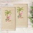thumbnail image 2 of Linum Home Textiles Flora Embroidered Luxury 2 Piece Turkish Cotton Hand Towels, 16" x 30", Sand Beige, 2 of 3
