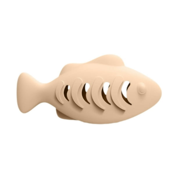 Juguetes para gatos Salvador con forma de silicona dispensador de comida comedero para gatitos y gatos Beige