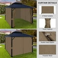 thumbnail image 5 of Aoodor 10' x 10' Gazebo Curtain Set Protecting Privacy Side Walls 4 Panels, Curtain Only - Light Coffee, 5 of 10