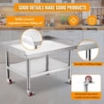 thumbnail image 7 of Stainless Steel Prep Table,24x24x24 Inches,with Backsplash, Adjustable Legs and Bottom Undershelf,Heavy-Duty Grill Stand Table for Outdoor Use Restaurants Hotels Workshops Kitchens Gardens Garages, 7 of 7