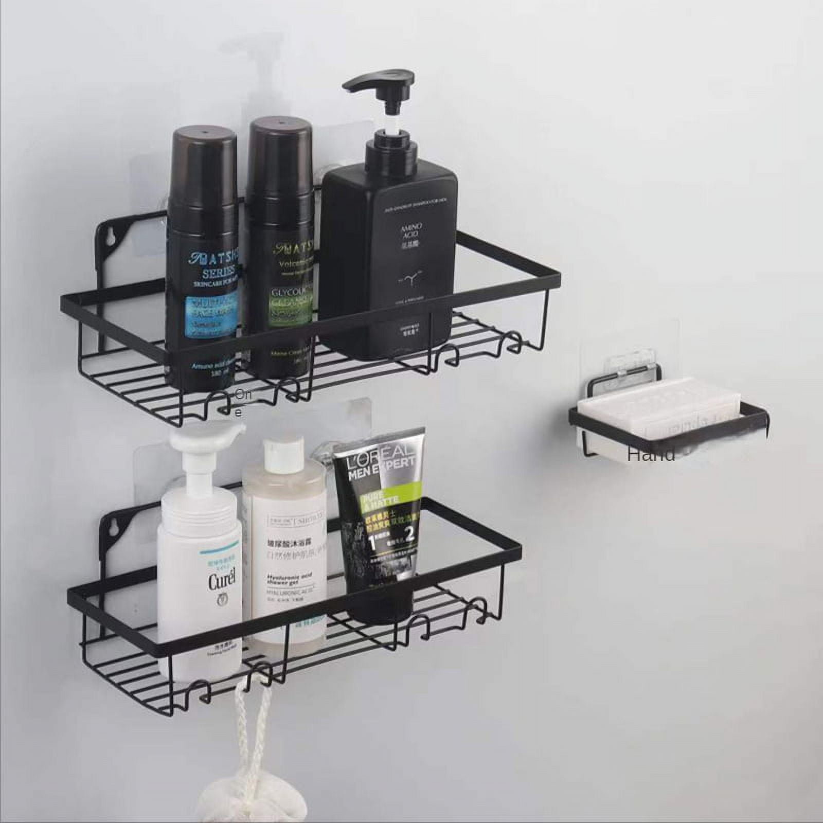 SWVZWY Acrylic Floating Shelves,Bathroom Shower Shelf,No Drill No Damage  Wall Mounted,Clear Invisible,Renter Friendly Shelves Can Be U