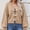 Khaki, variant on Women's Cardigan Sweater Toggle Button V Neck Long Sleeve Cable Knit Casual Outerwear L