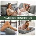 thumbnail image 6 of YEERSWAG 59x19.7x7.8 inch Queen Size Detachable Large Triangular Wedge Pillow Headboard Reading Pillow with Phone Pocket,Back Bolster Tufted Bedside Backrest Support Cushion, 6 of 8