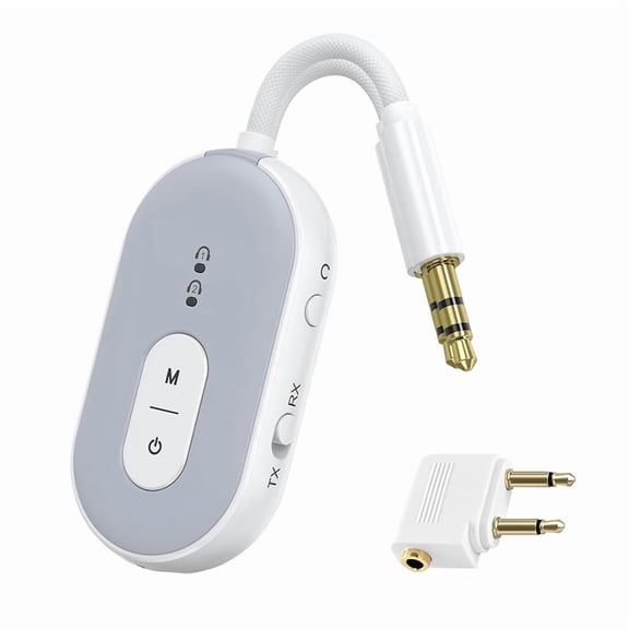 2 in 1 Bluetooth 5.3 Adapter for Airplane, Audio Bluetooth Transmitter Receiver for TV PC Gym Switch Car/Home Stereo