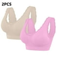 thumbnail image 5 of Hrsba Sports Bras for Women, 2 Pack Solid Color Lace Wireless Tank Casual Bra, 5 of 5