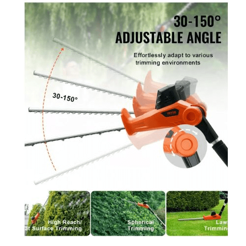 20V Cordless Hedge Trimmer 18 inch Double edged Steel Blade Pole Hedge Trimmer Kit