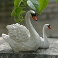 thumbnail image 2 of BNNG 1 Pair White Swan Garden Statues, Garden Swan Mother and Child Sculpture - Resin Garden Statue, Fairy Tale Decoration,Weather Resistant Lawn Ornament for Pond Patio Landscape Art, 2 of 5