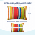 thumbnail image 2 of Outdoor Waterproof Adjustable Headrest Pillow with Secure Strap, 11x15.7in (28x40cm) Lumbar Support Cushion for Beach Chair, Pool Lounger & Patio Recliner Comfort Accessory, 2 of 6