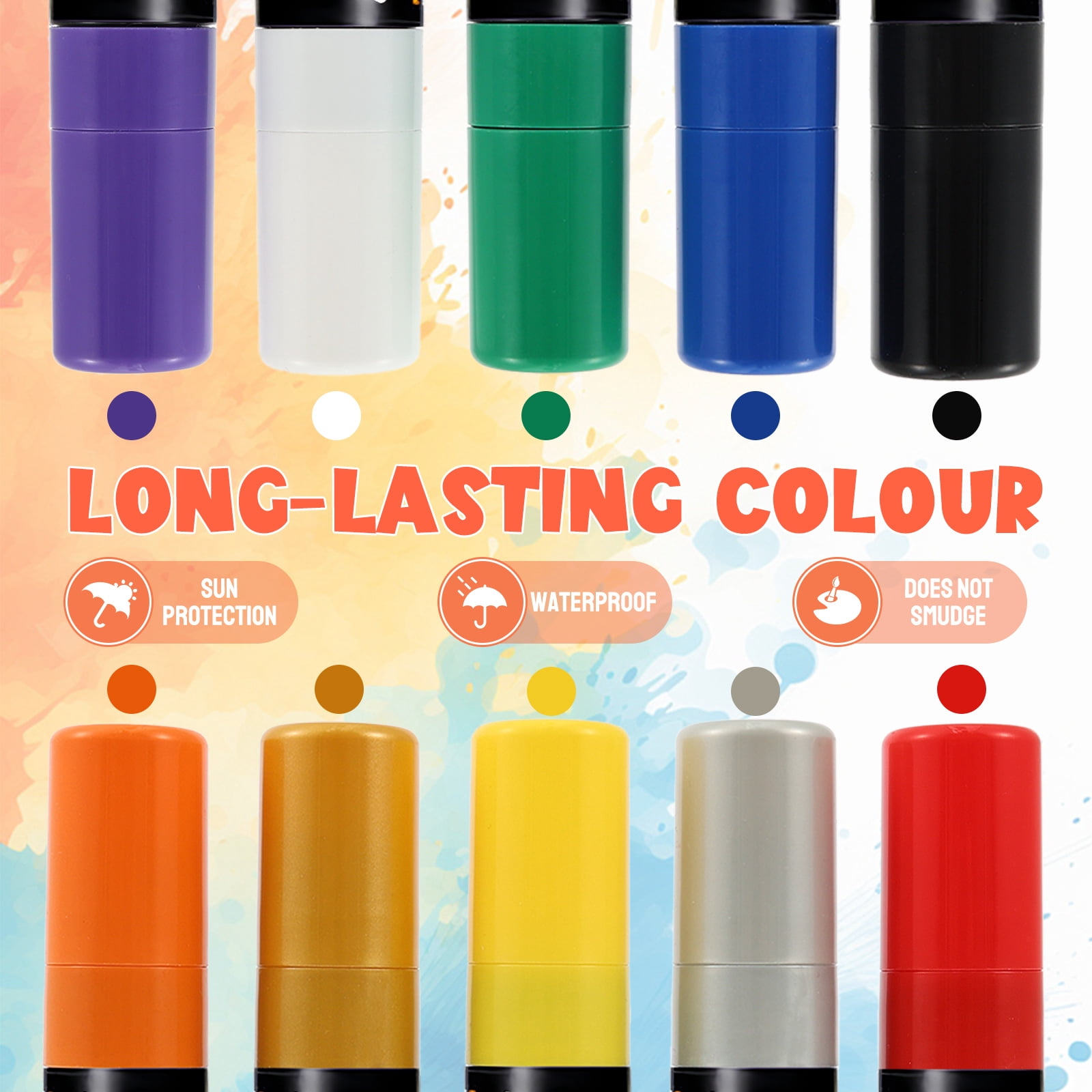 Threns 10 Pack Jumbo Permanent Markers,0.59" Acrylic Graffiti Markers,10 Vibrant Colors Wide Tip Paint Marker for Canvas,Posters Board,Fabric,Window