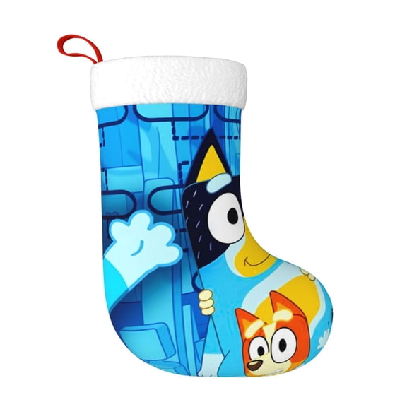 Saiise Bluey Print 17.7 Inches Christmas Stockings,Large Stockings for for Christmas Xmas Tree Holiday Fireplace Family Decor Gifts