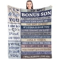 thumbnail image 1 of LHSHID Bonus Son Gifts Best Bonus Son Gift from Bonus Mom/Dad Gift for Bonus Son Step Son Gifts Ideas Unique Birthday/Graduation for Bonus/Step Son Blanket 50"x60", 1 of 8